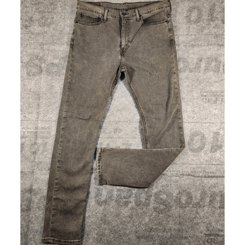 Levi Jeans Men's 35x31 Gray 510 Skinny Fit Stretch Straight Mid Rise